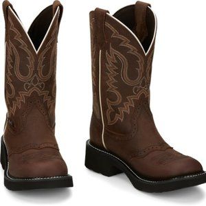 Justin GY9909 Womens Gypsy Round Toe Western Aged Bark Work Shoe Cowboy Boots